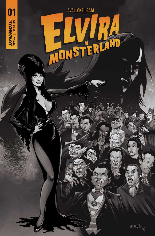 Elvira In Monsterland #1 Cover I 20 Copy Acosta Black & White