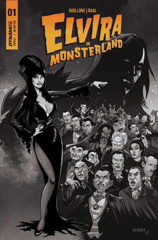 Elvira In Monsterland #1 Cover I 20 Copy Acosta Black & White