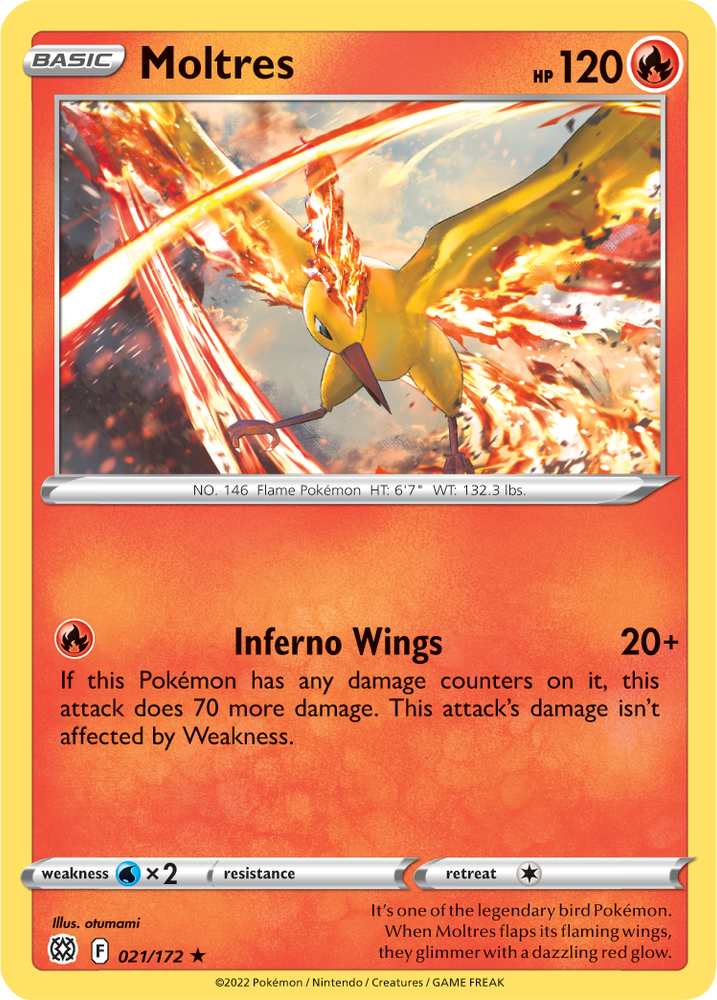 Moltres (021/172) (Theme Deck Exclusive) [Sword & Shield: Brilliant Stars]