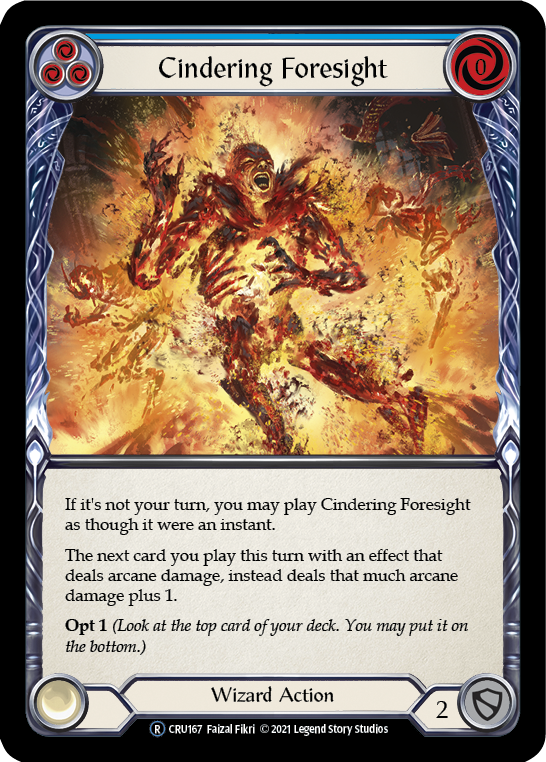 Cindering Foresight (Blue) [U-CRU167] (Crucible of War Unlimited)  Unlimited Rainbow Foil