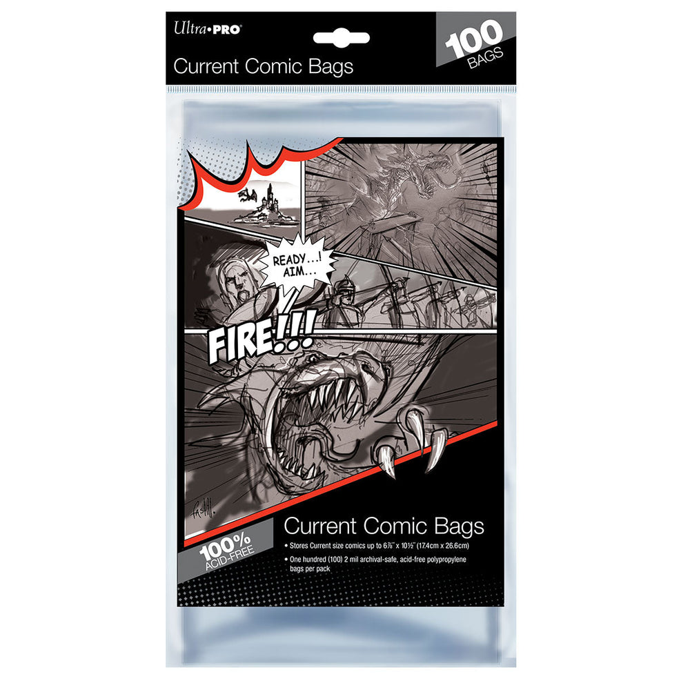 Ultra PRO: Comic Bags - Current Size (6-7/8" X 10-1/2" / 100-Pack)