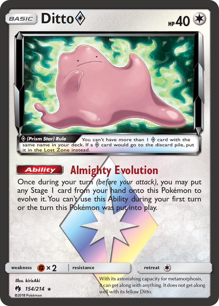 Ditto (154/214) (Prism Star) [Sun & Moon: Lost Thunder]