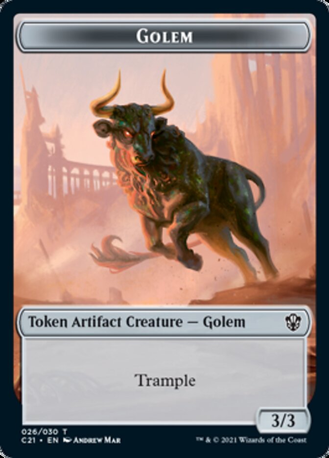 Golem (026) // Thopter Double-Sided Token [Commander 2021 Tokens]