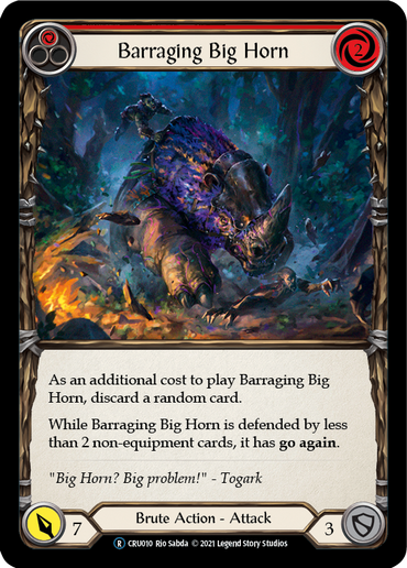 Barraging Big Horn (Red) [U-CRU010] (Crucible of War Unlimited)  Unlimited Rainbow Foil