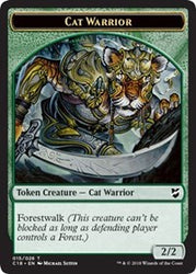 Cat Warrior // Worm Double-Sided Token [Commander 2018 Tokens]