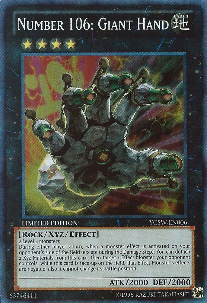 Number 106: Giant Hand [YCSW-EN006] Super Rare